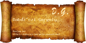 Dabóczi Gergely névjegykártya